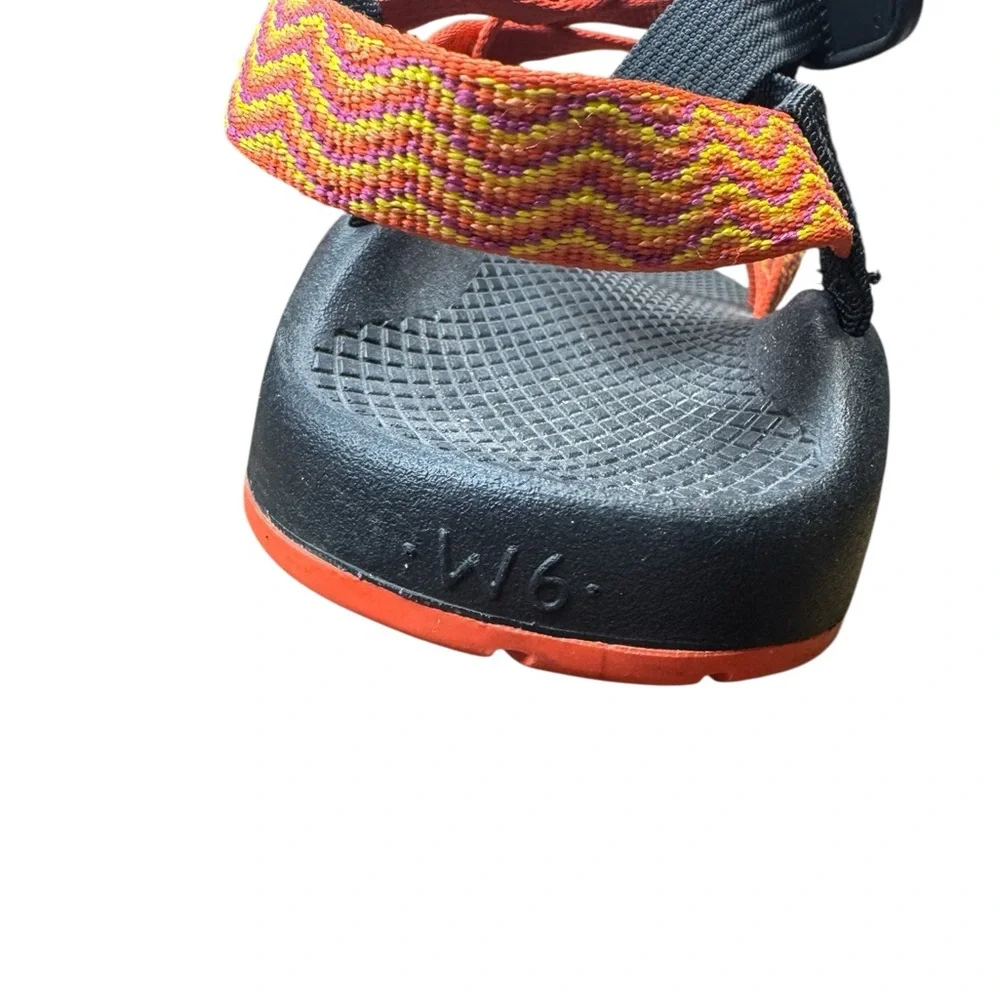 🧡 Chaco Z/1 Classic Women’s Sandals 🖤 Black & Orange Hiking Adventure Size 6 🌿
